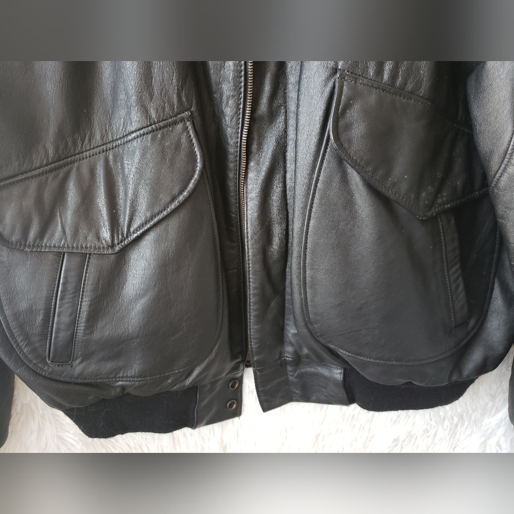 Rage by Mirage Vintage Black Leather Jacket - Picture 4 of 5
